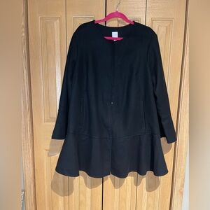 J. Jill Peplum Black Coat Outerwear